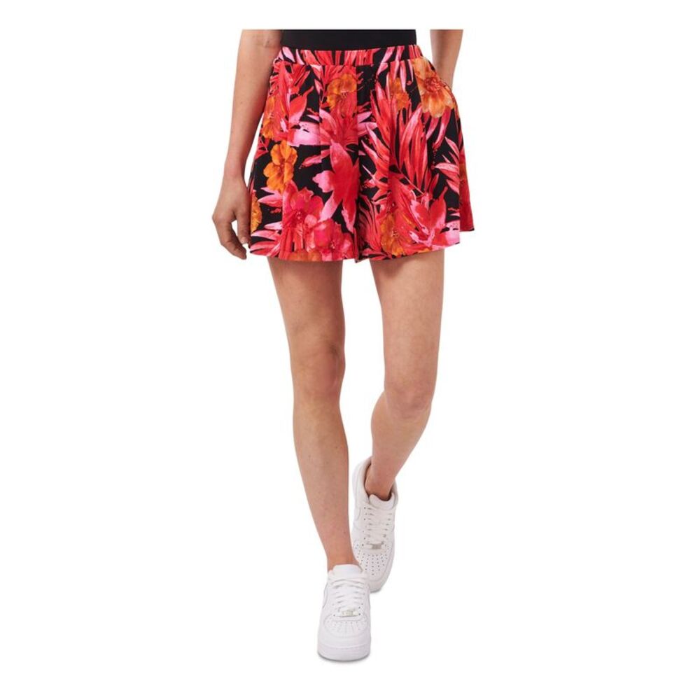 RILEY&RAE Womens Pink Stretch Pleated Floral Shorts XXL